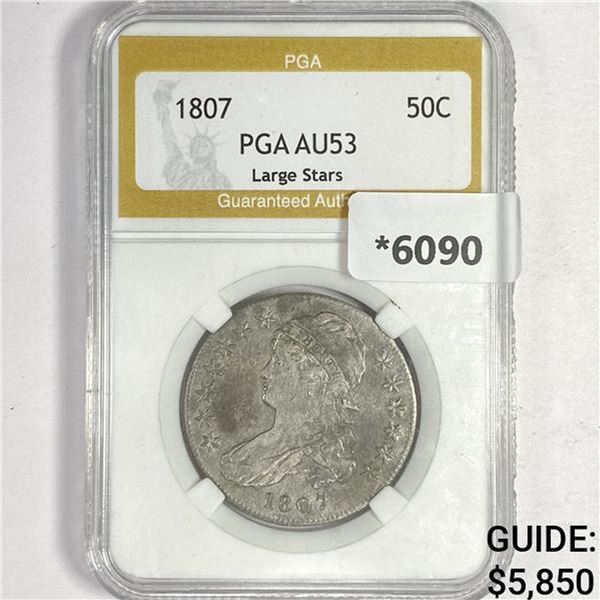 1807 Capped Bust Half Dollar PGA-AU53 Lg Stars