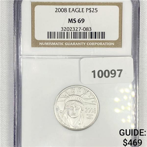 2008 $25 1/4 oz American Platinum Eagle NGC-MS69