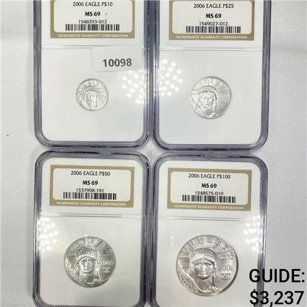 2006 Set (4) $10, $25, $50, $100 American Plat.