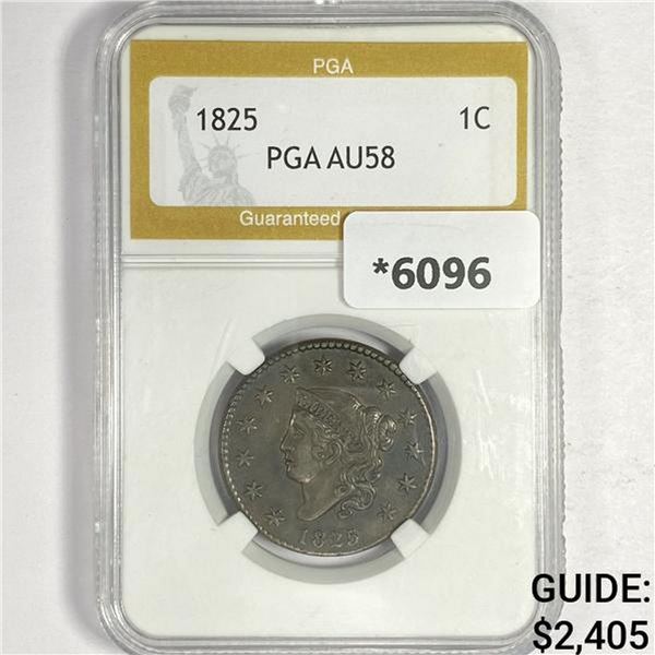 1825 Large Cent PGA-AU58