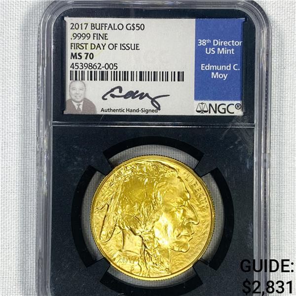2017 $50 1 oz American Gold Eagle NGC-MS70