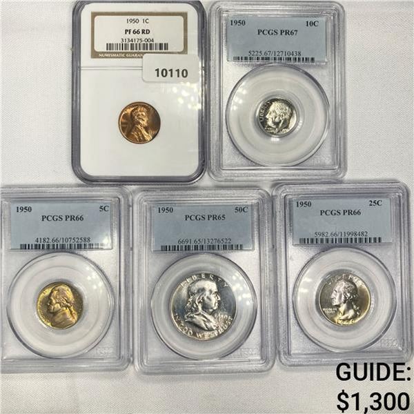 1950 Proof Set (5) 1C, 5C, 10C, 25C, 50C
