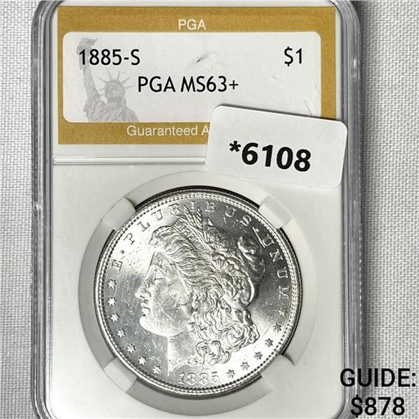 1885-S Morgan Silver Dollar PGA-MS63+