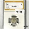Image 1 : 1872 Shield Nickel PGA-MS61