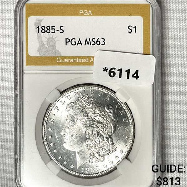 1885-S Morgan Silver Dollar PGA-MS63