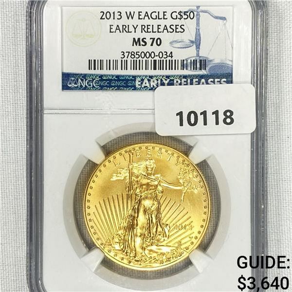 2013-W $50 1 oz American Gold Eagle NGC-MS70
