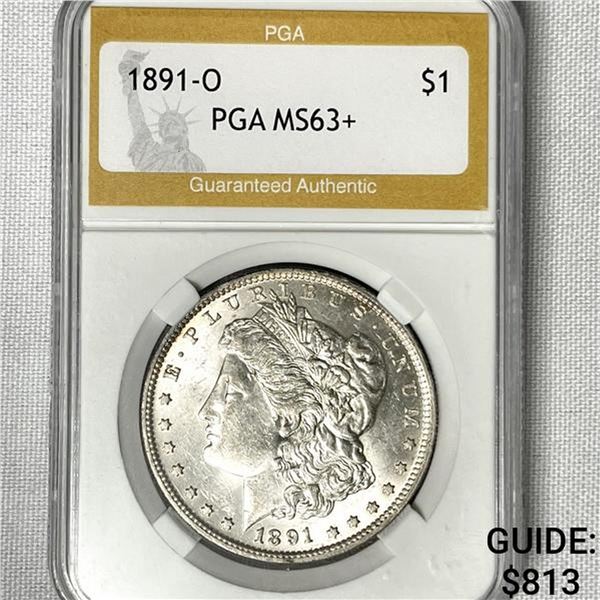 1891-O Morgan Silver Dollar PGA-MS63+