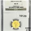 Image 1 : 2008-W $5 1/10 oz American Gold Eagle NGC-MS70