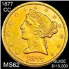 Image 1 : 1877-CC $5 Gold Half Eagle UNCIRCULATED