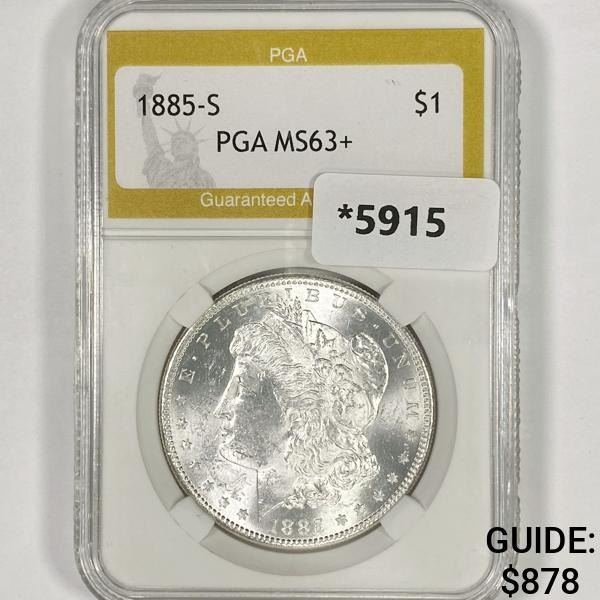 1885-S Morgan Silver Dollar PGA-MS63+