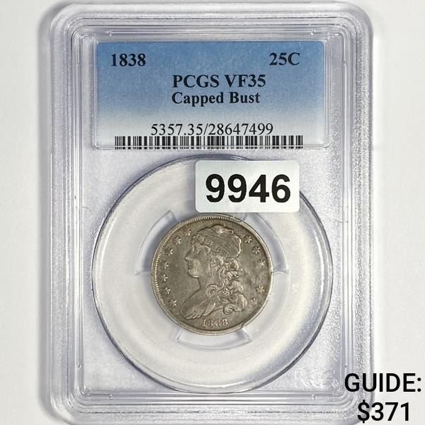 1838 Capped Bust Quarter PCGS-VF35