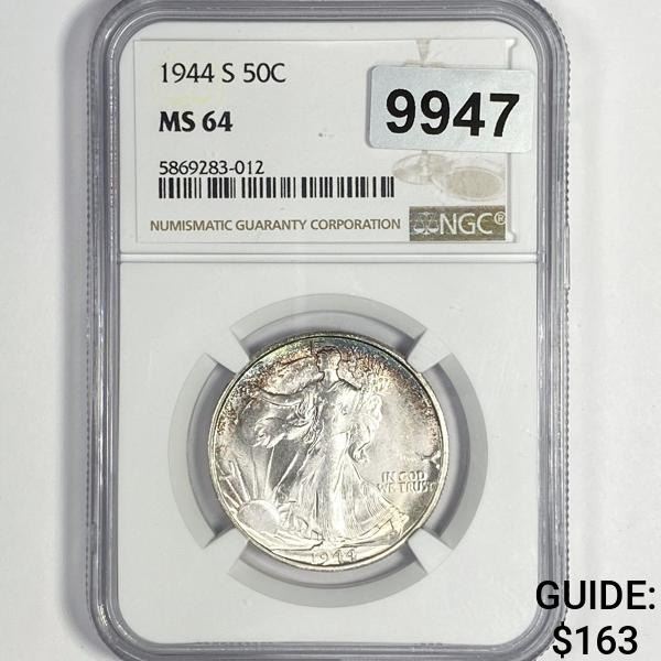 1944-S Walking Liberty Half Dollar NGC-MS64