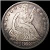 1853-O Arws & Rays Seated Half Dollar NEARLY UNC