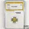 Image 1 : 1852 Silver Three Cent PGA-MS65