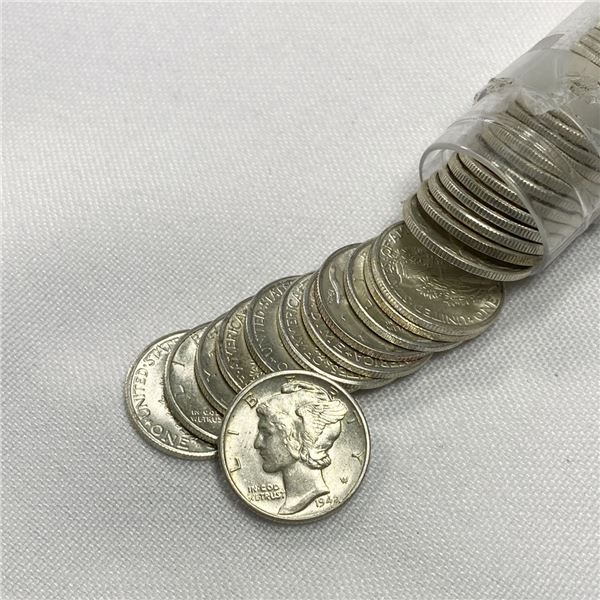 Semi-Key Dates Mercury Dime Roll (48) -