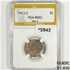 1913-S Buffalo Nickel PGA-MS62 Ty 2