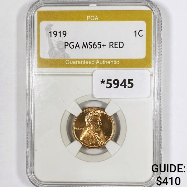 1919 Wheat Cent PGA-MS65+ RED