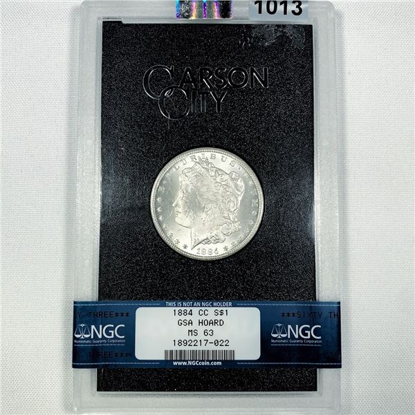 1884-CC Morgan Silver Dollar -MS63 GSA