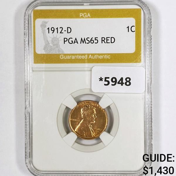 1912-D Wheat Cent PGA-MS65 RED