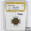 Image 1 : 1922 No D Wheat Cent PGA-XF40 Strong Rev