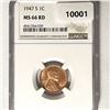 Image 1 : 1947-S Wheat Cent NGC-MS66 RD