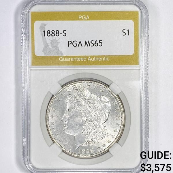 1888-S Morgan Silver Dollar PGA-MS65