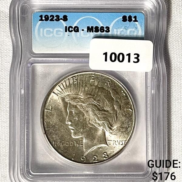 1923-S Silver Peace Dollar ICG-MS63