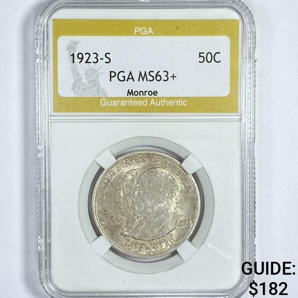 1923-S Monroe Half Dollar PGA-MS63+