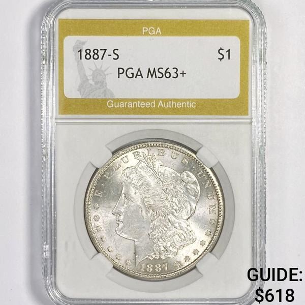 1887-S Morgan Silver Dollar PGA-MS63+