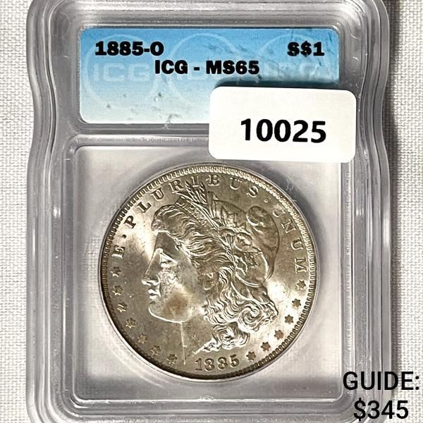 1885-O Morgan Silver Dollar ICG-MS65