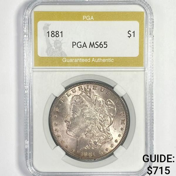 1881 Morgan Silver Dollar PGA-MS65