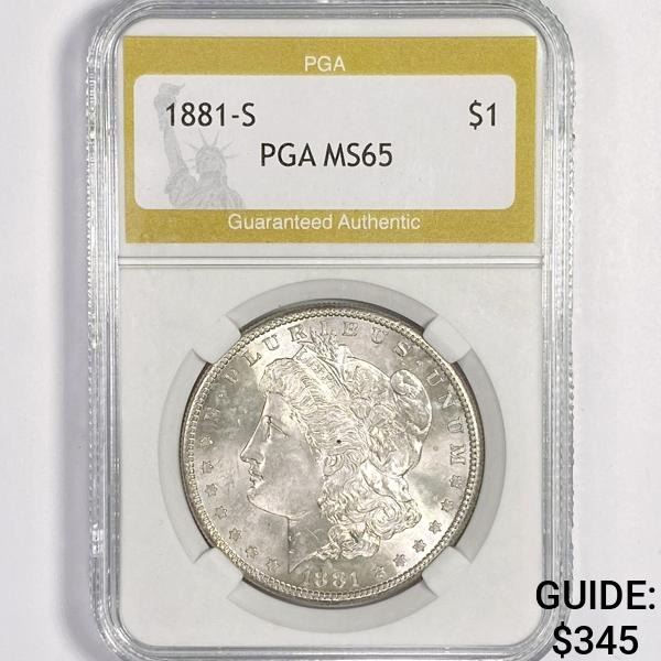 1881-S Morgan Silver Dollar PGA-MS65
