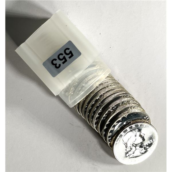 1962 Franklin & Kennedy Half Dollars Roll (20) -