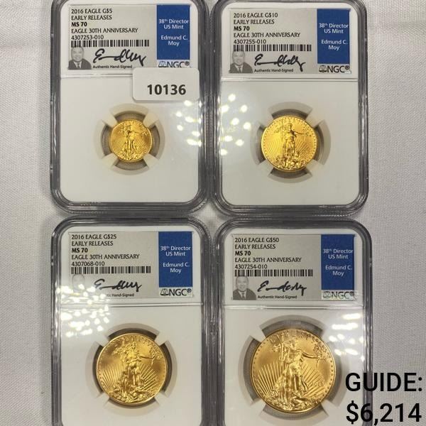 2016 Set (4) $5, $10, $25, $50 American Gold