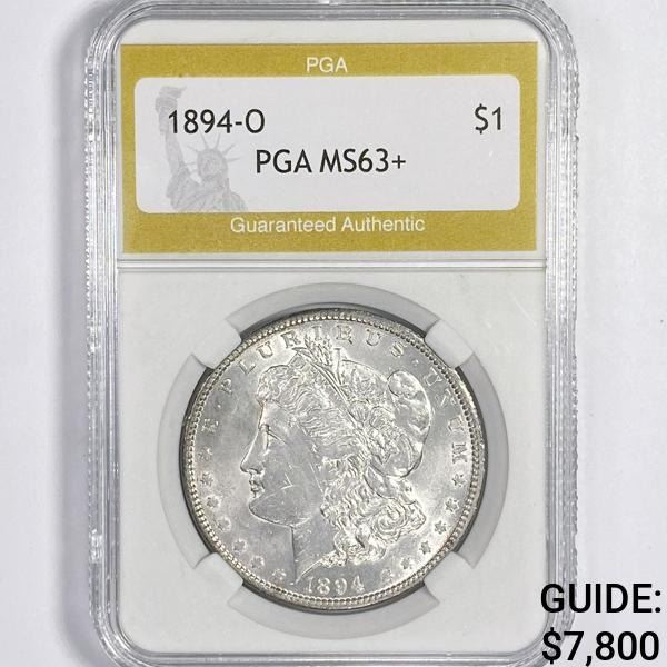 1894-O Morgan Silver Dollar PGA-MS63+