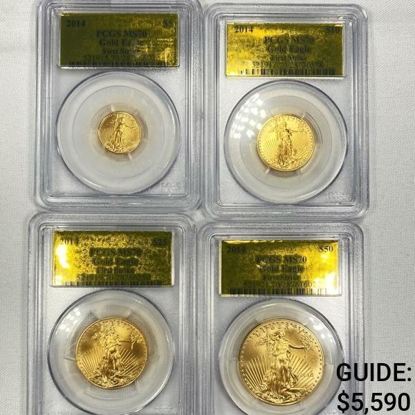 2014 Set (4) $5, $10, $25, $50 American Gold
