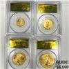 Image 1 : 2014 Set (4) $5, $10, $25, $50 American Gold