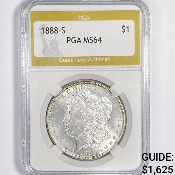 1888-S Morgan Silver Dollar PGA-MS64