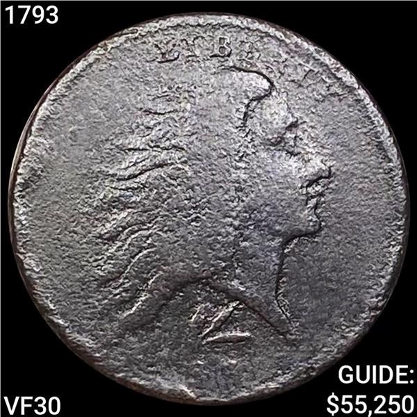 1793 Flowing Hair Large Cent LIGHTLY CIRCULATED