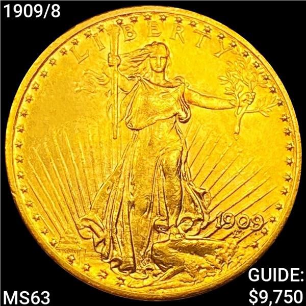 1909/8 $20 Gold Double Eagle CHOICE BU