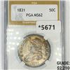 Image 1 : 1831 Capped Bust Half Dollar PGA-MS62