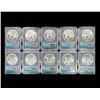Image 2 : (10) 2021 American Silver Eagles ICG - MS70
