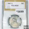 Image 1 : 1867-S Seated Liberty Half Dollar PGA-MS60