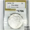 Image 1 : 1878 7TF Morgan Silver Dollar PGA-MS64 Rev of 79