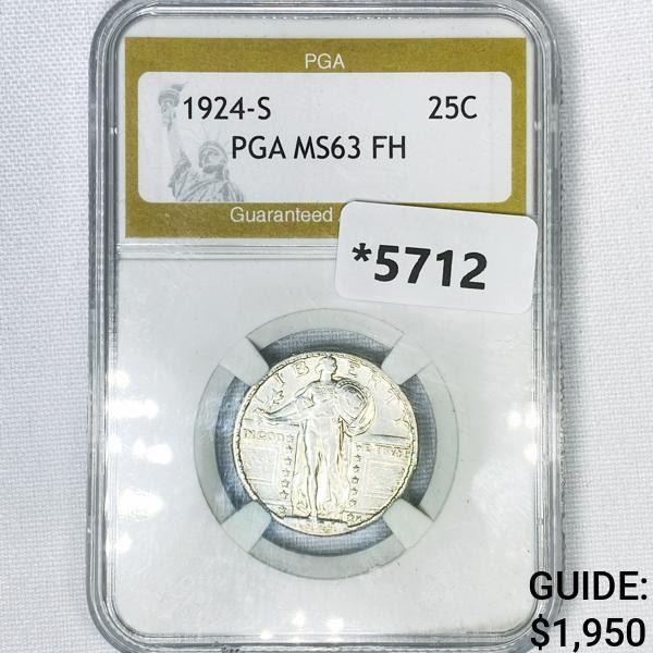 1924-S Standing Liberty Quarter PGA-MS63 FH