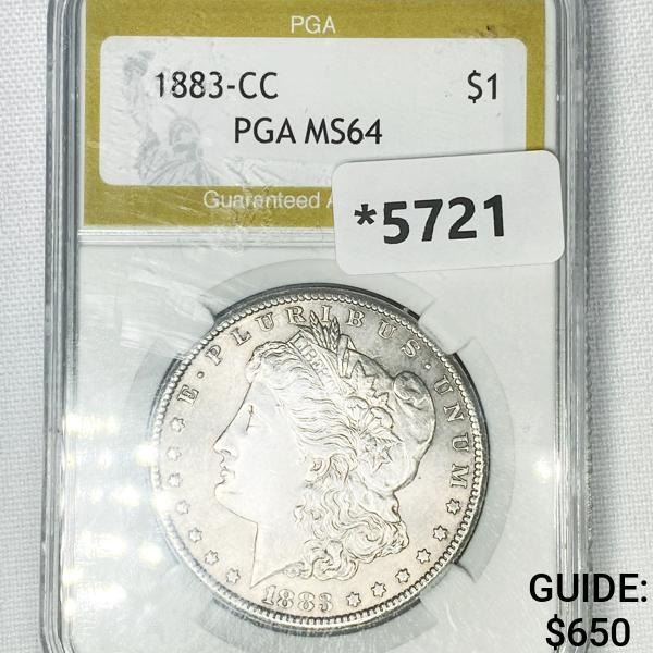 1883-CC Morgan Silver Dollar PGA-MS64