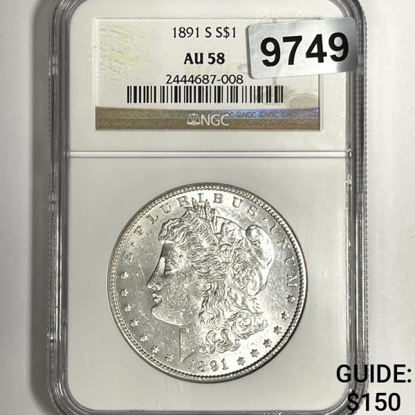 1891-S Morgan Silver Dollar NGC-AU58