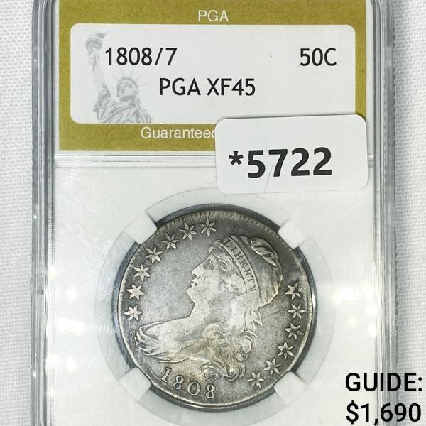1808/7 Capped Bust Half Dollar PGA-XF45