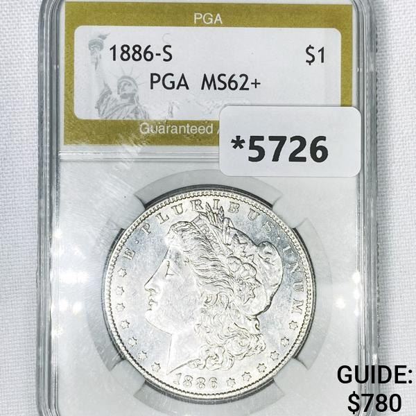 1886-S Morgan Silver Dollar PGA-MS62+