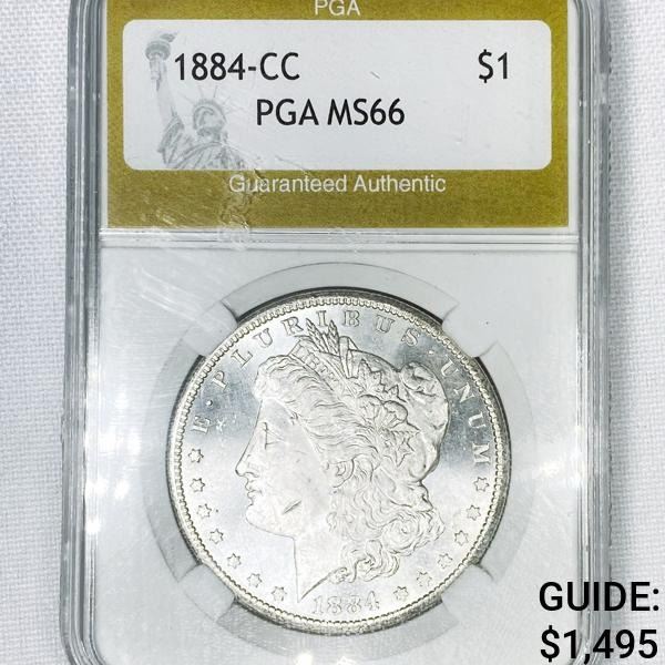 1884-CC Morgan Silver Dollar PGA-MS66